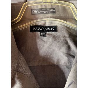 Metropolitan 100% Cotton men’s gray dress shirt